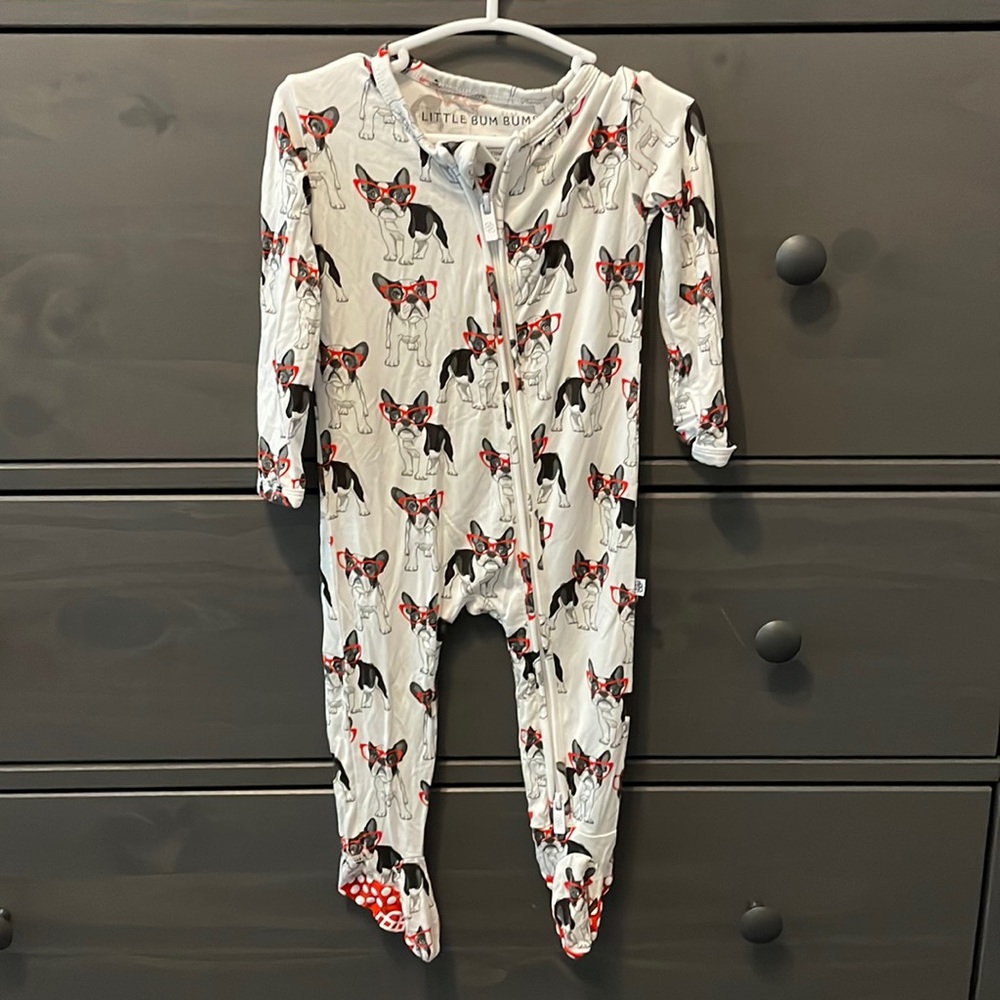 Little Bum Bums Pardon my Frenchie Footie 9-12 month